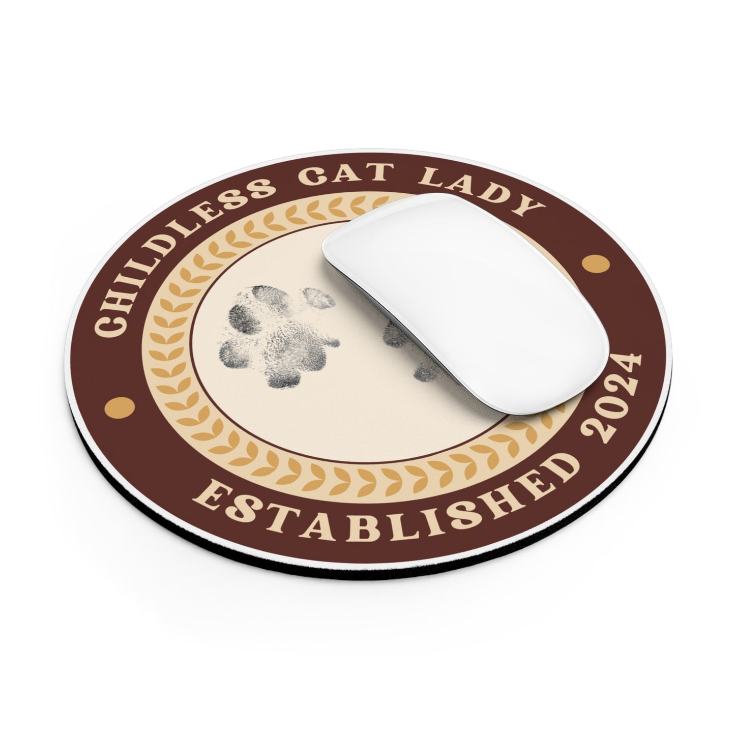 Cat Lady Emblem Mouse Pad