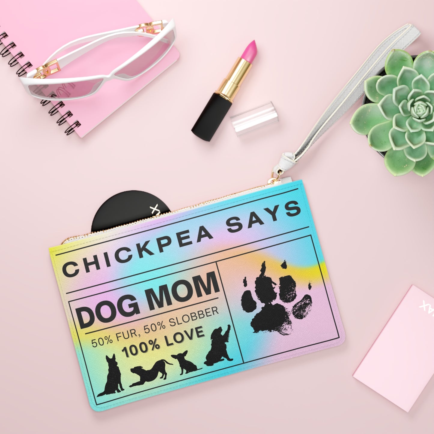 Dog Mom Label Clutch